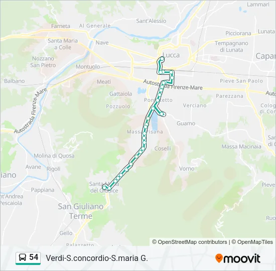 54 Bus Line Map