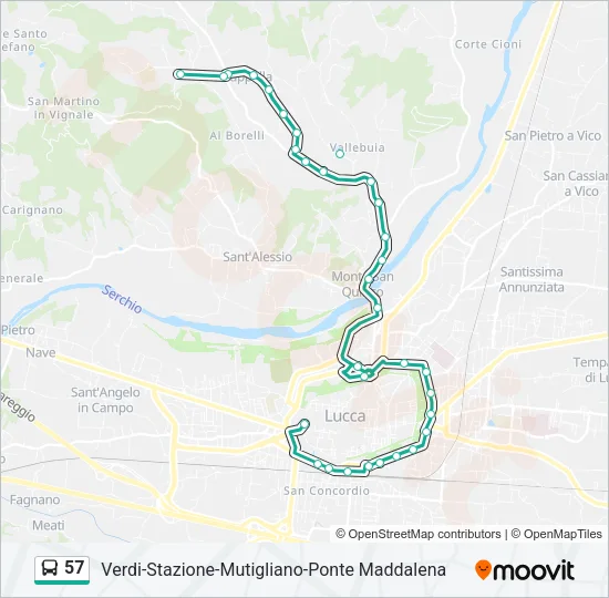 57 Bus Line Map