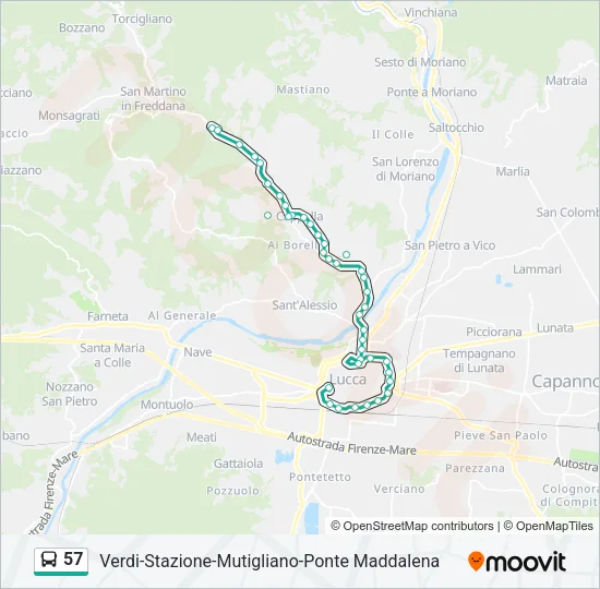 57 Bus Line Map
