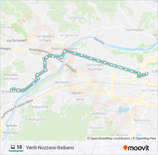 58 Bus Line Map