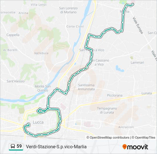 Percorso linea bus 59