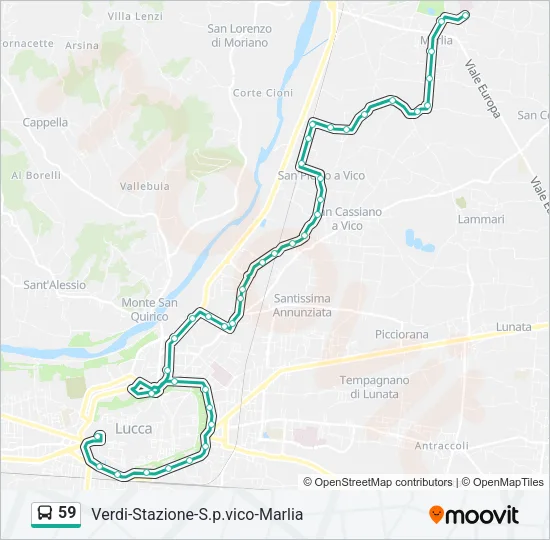 59 Bus Line Map