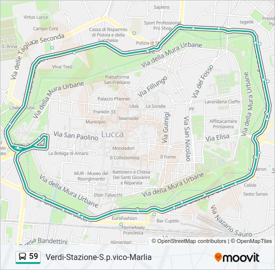 Percorso linea bus 59
