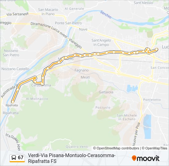 67 Bus Line Map