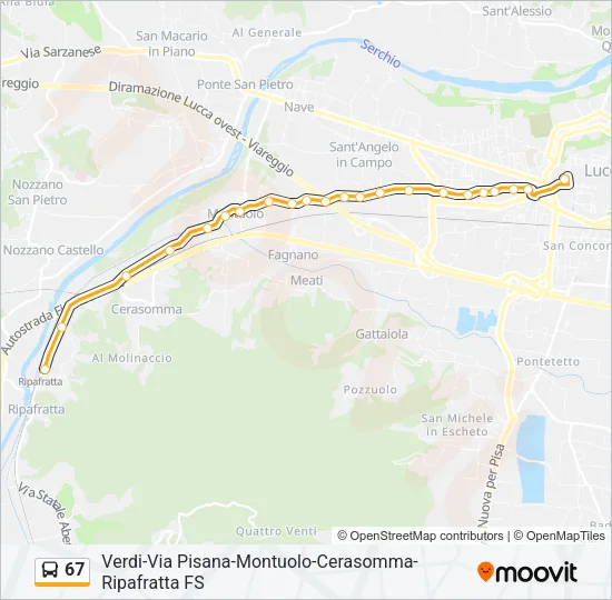 67 Bus Line Map