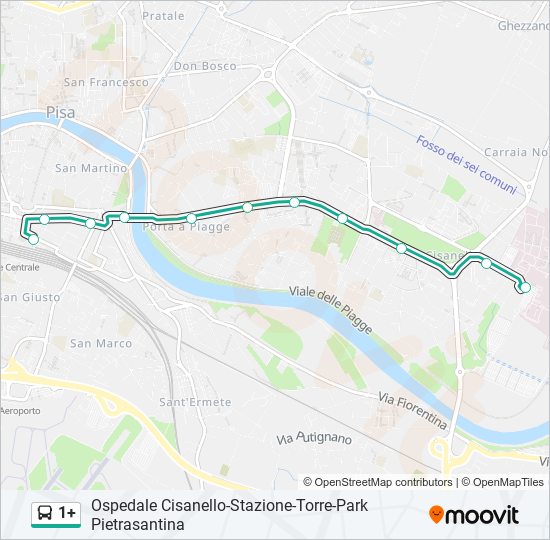 1+ bus Line Map