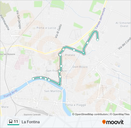 11 bus Line Map