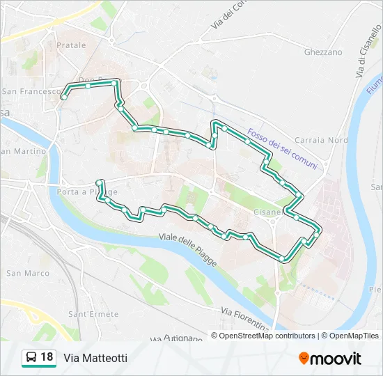 18 Bus Line Map