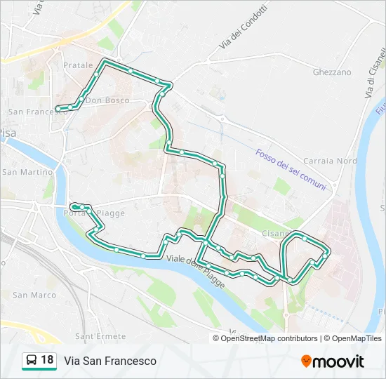 18 Bus Line Map