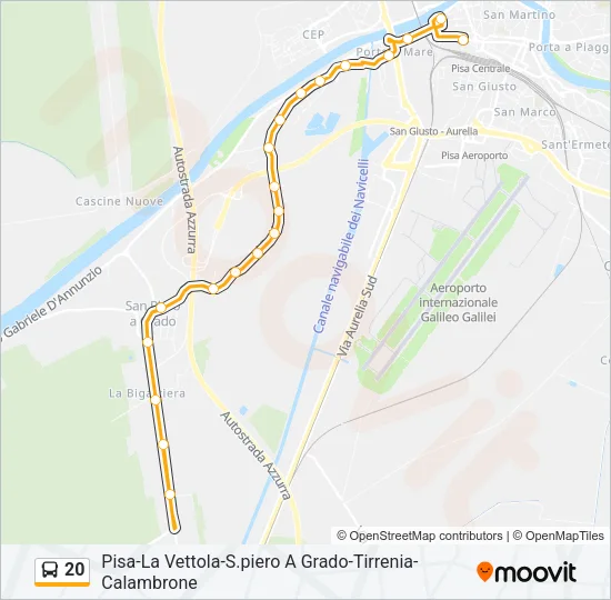 20 Bus Line Map
