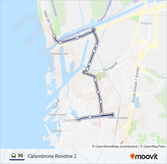 30 bus Line Map