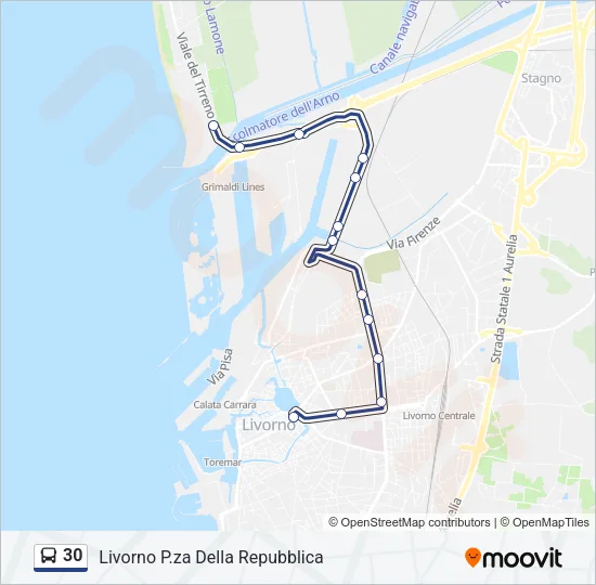 30 Bus Line Map