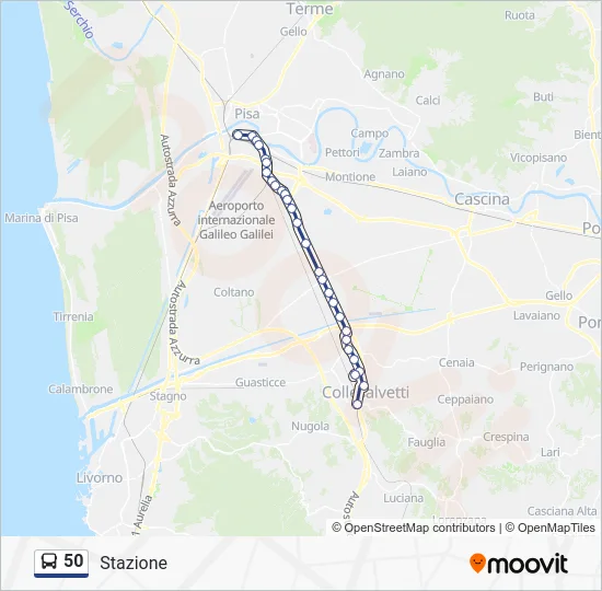 50 Bus Line Map