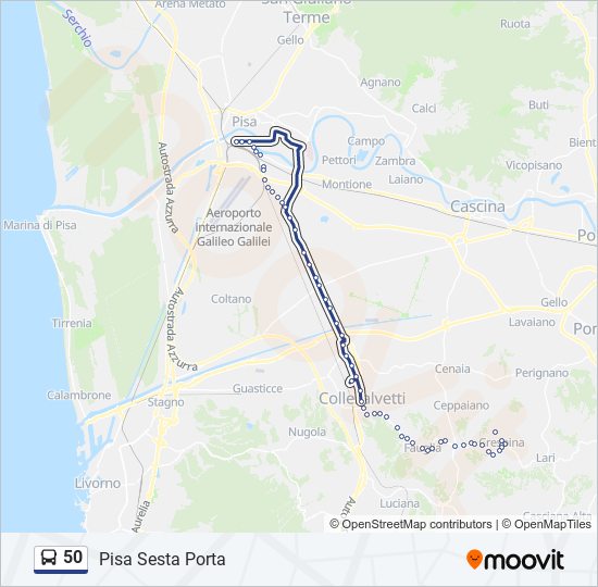 Percorso linea bus 50