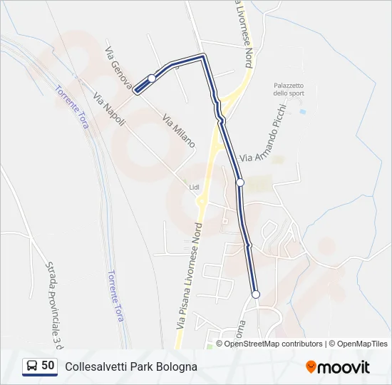 50 Bus Line Map