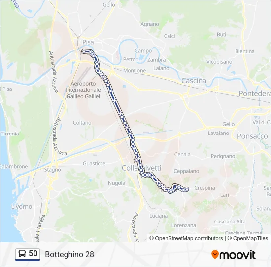 50 Bus Line Map