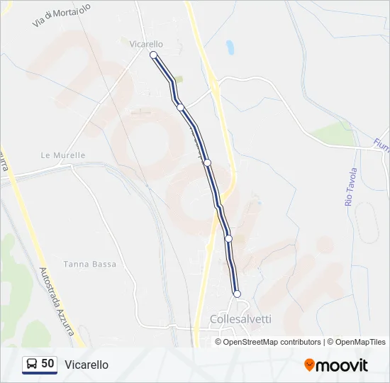 50 Bus Line Map