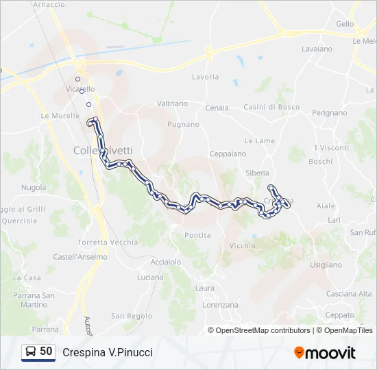50 Bus Line Map