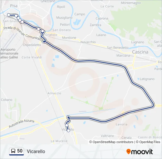 50 Bus Line Map