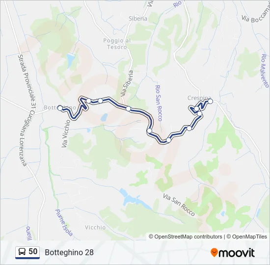 50 Bus Line Map