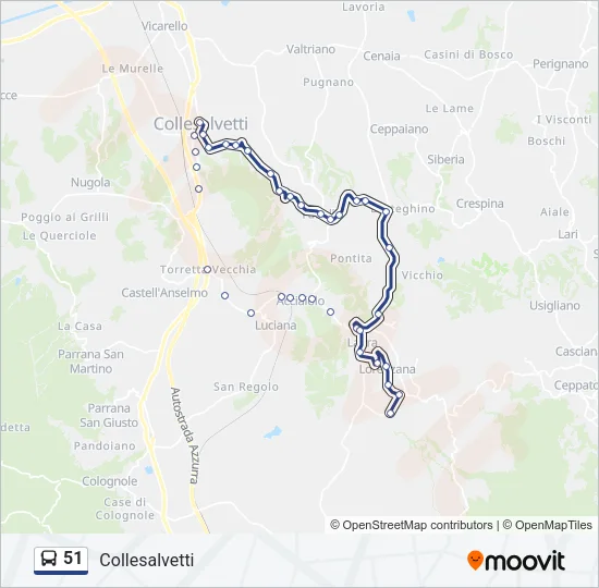 51 Bus Line Map