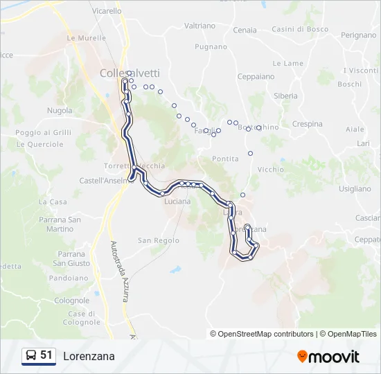 Percorso linea bus 51
