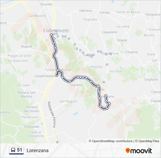 51 Bus Line Map