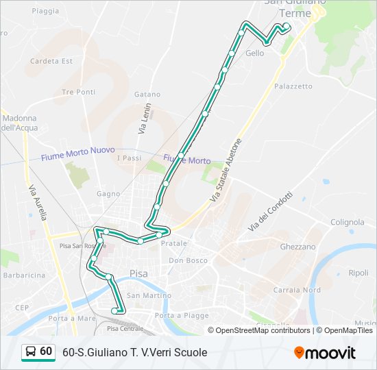 60 Route: Schedules, Stops &amp; Maps - 60-S.Giuliano T. V.Verri Scuole ...