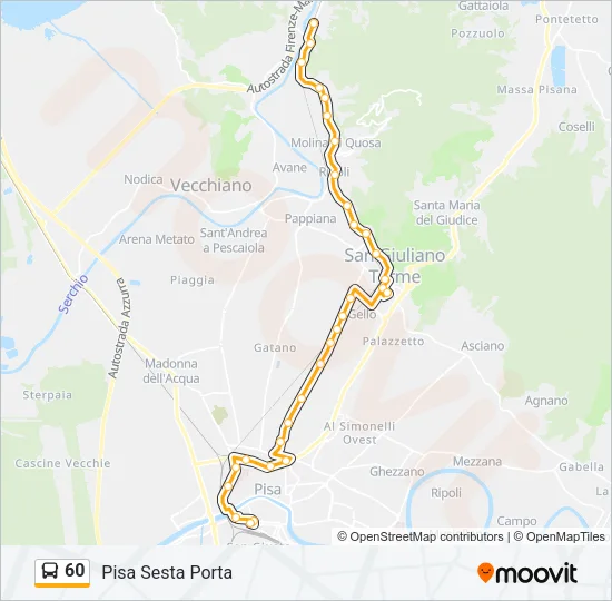 60 Bus Line Map