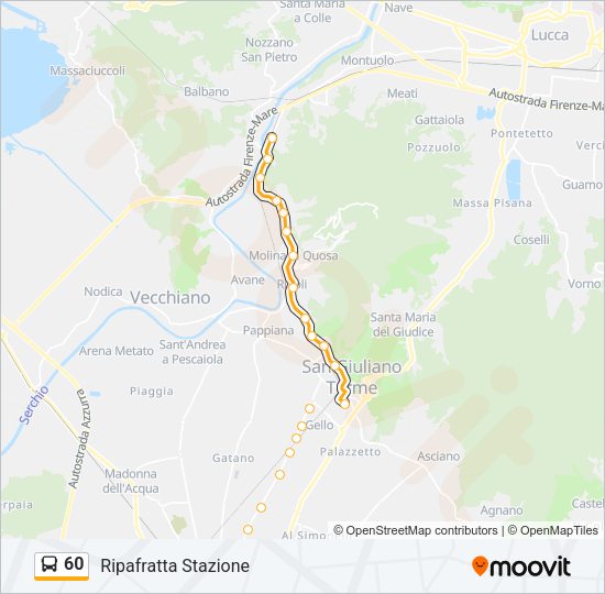 60 Bus Line Map