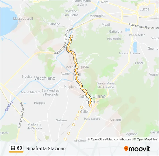 60 Bus Line Map