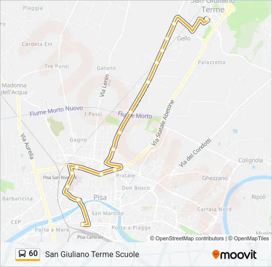60 Bus Line Map