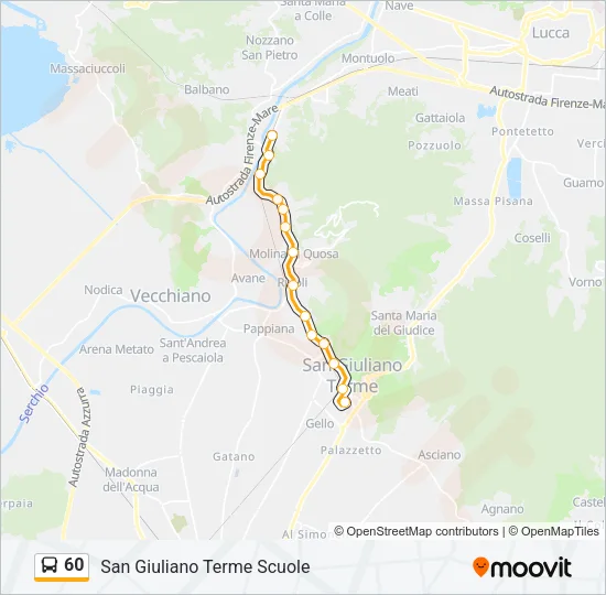 60 Bus Line Map