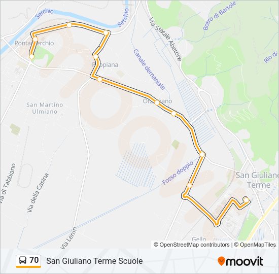 70 Bus Line Map