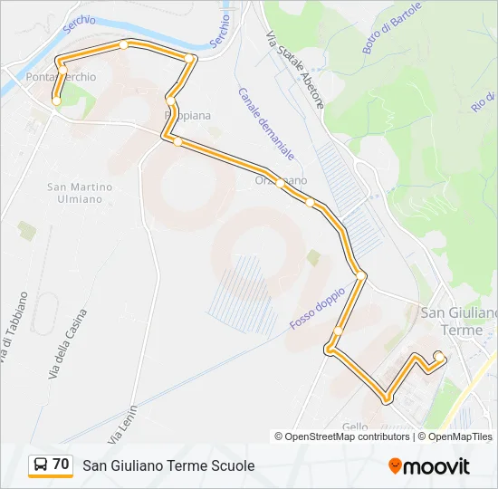 70 Bus Line Map