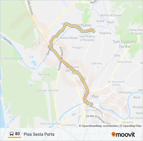 80 Bus Line Map