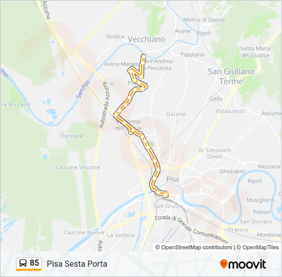 85 Bus Line Map