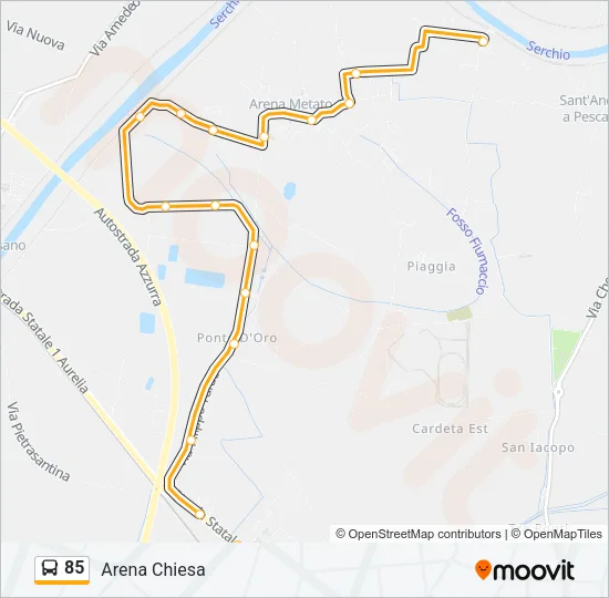 85 Bus Line Map