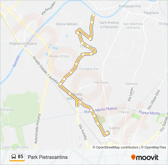 85 Bus Line Map