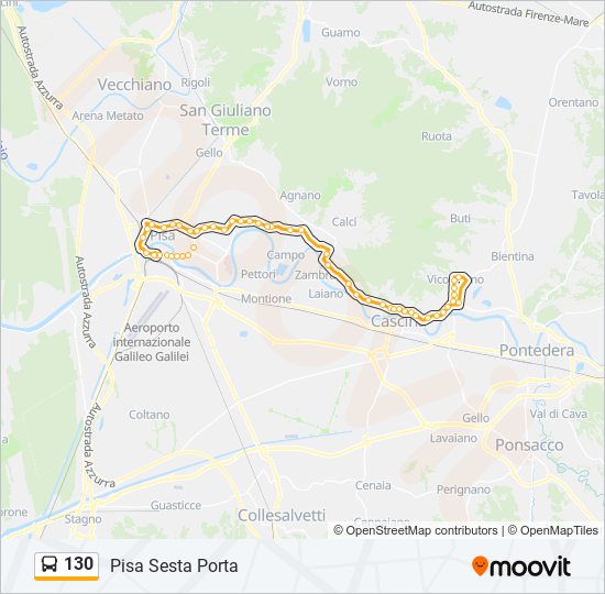 130 bus Line Map