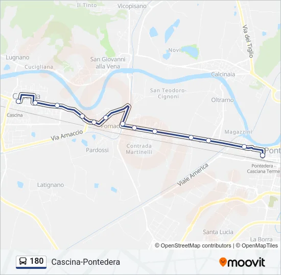 180 Bus Line Map