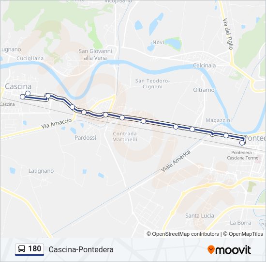 Percorso linea bus 180