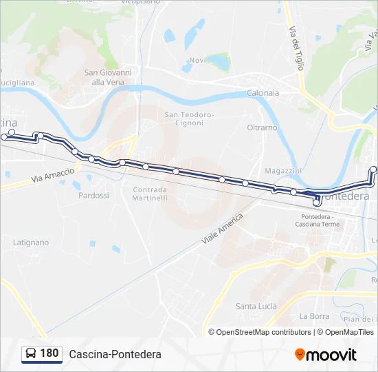 180 Bus Line Map