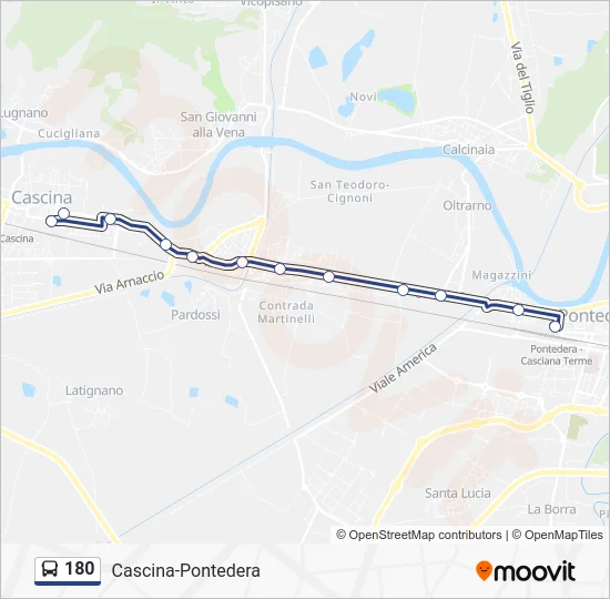 180 Bus Line Map