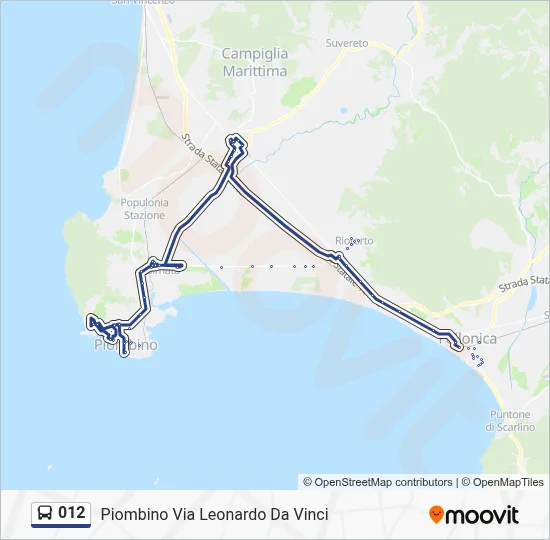 Percorso linea bus 012