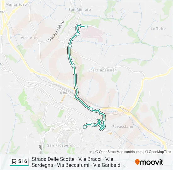 S16 Bus Line Map