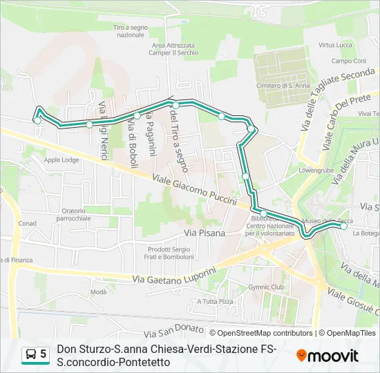 5 Bus Line Map