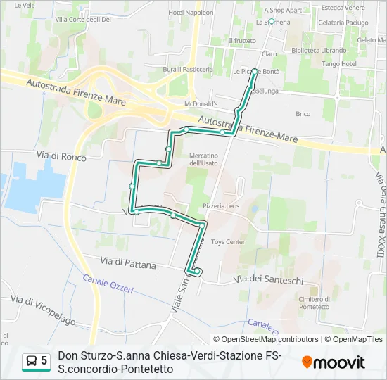 5 Bus Line Map