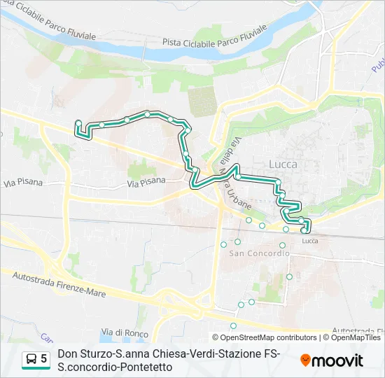 5 Bus Line Map