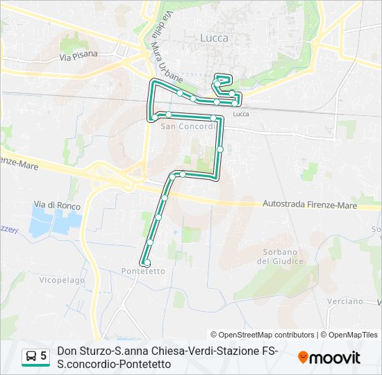 5 Bus Line Map